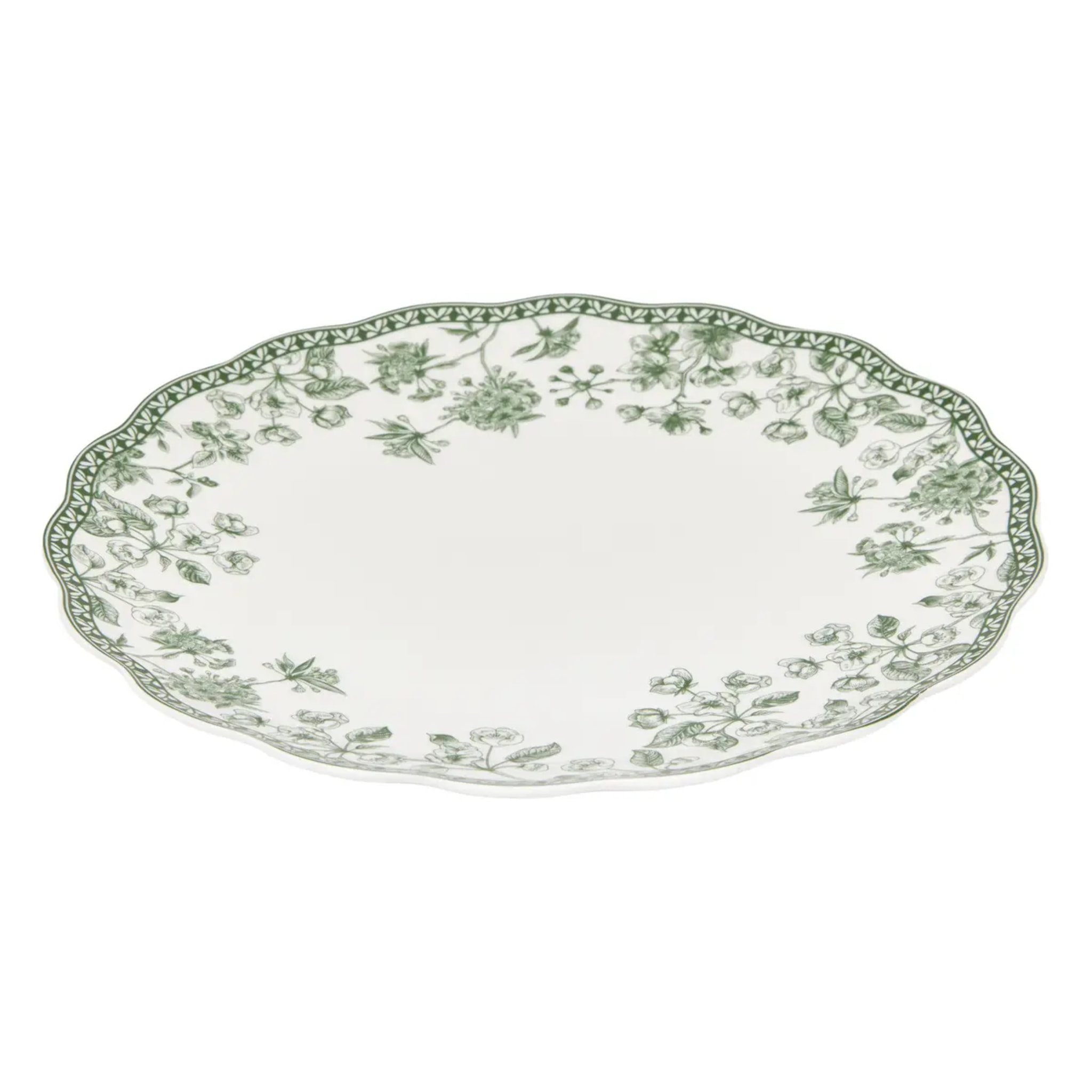 Lot de 6 assiettes plates Lisière ronde D.27cm vert