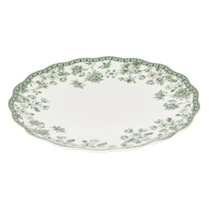 Lot de 6 assiettes plates Lisière ronde D.27cm vert