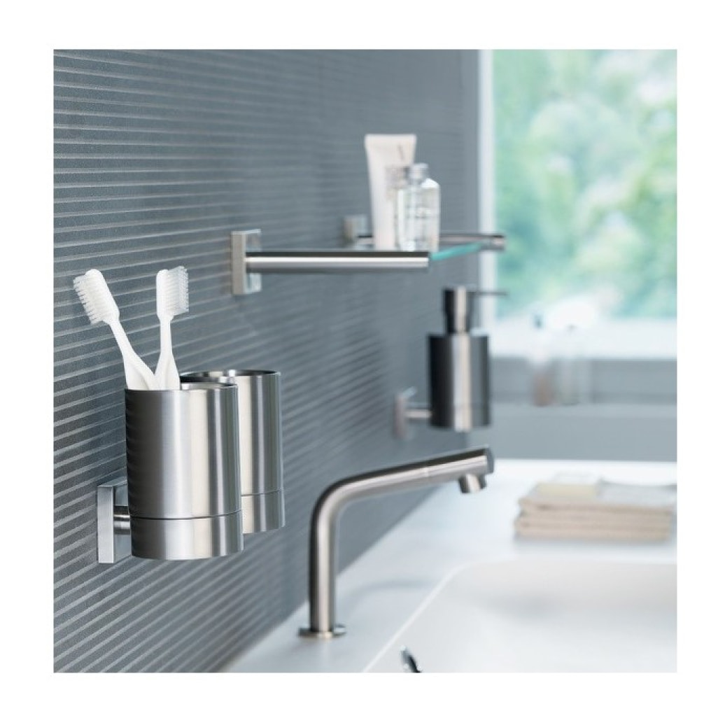 Distributeur de savon à  fixer Acier inoxydable chromé NYO Gris Spirella