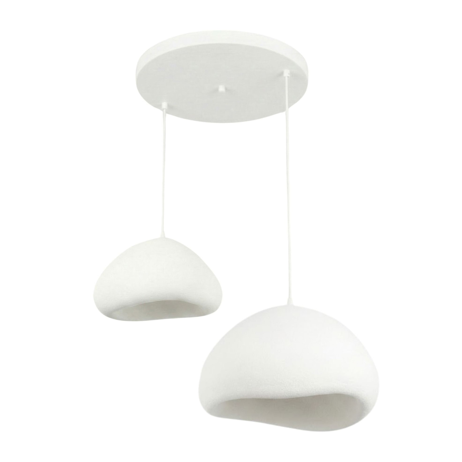 Luminaire design 2 suspensions en fibre de verre blanc OAXACA