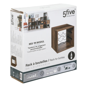 Rangement 6 bouteilles indus "Mix N' Modul" effet bois foncé