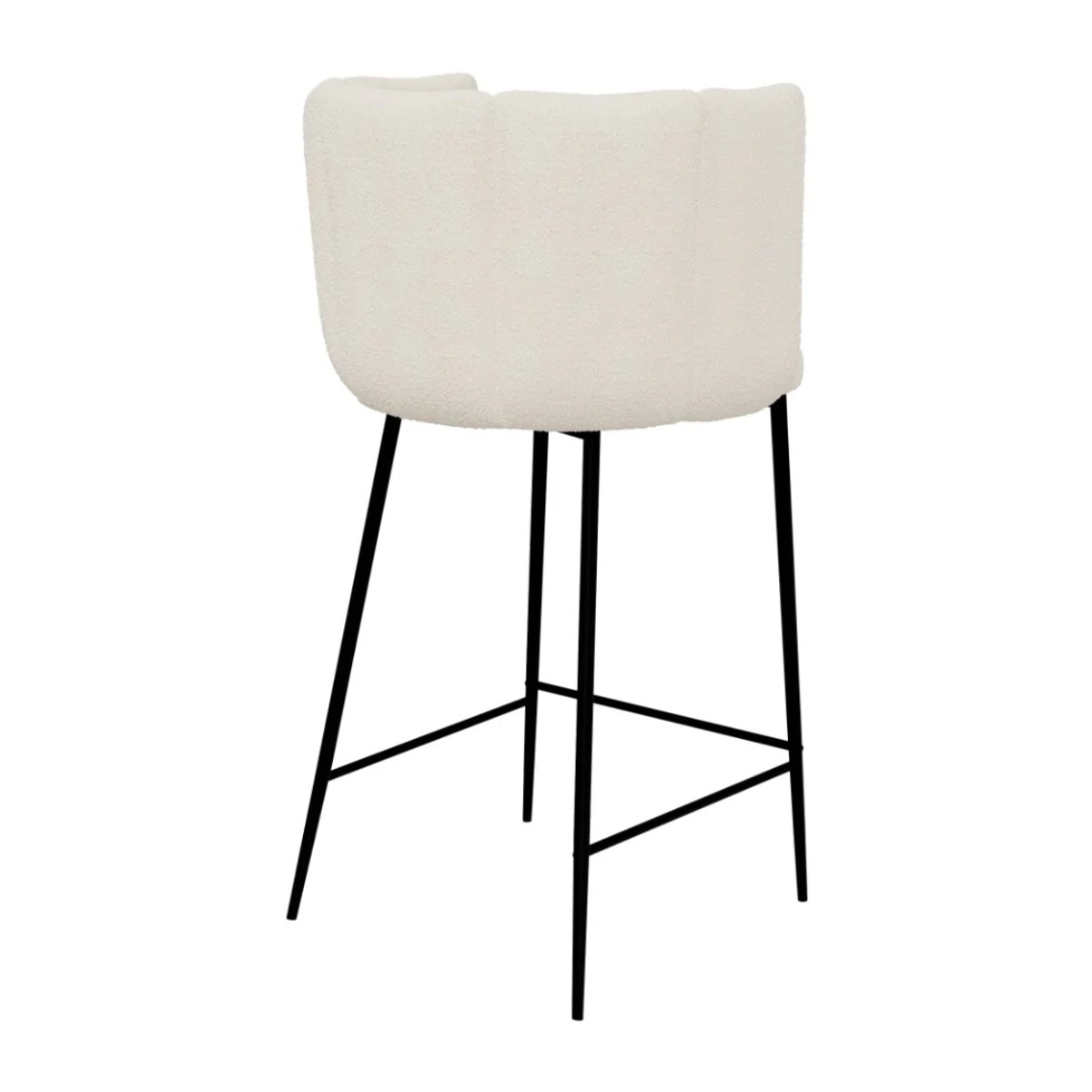 Lot de 2 chaises pour îlot central 67 cm en tissu bouclé beige - Rosy