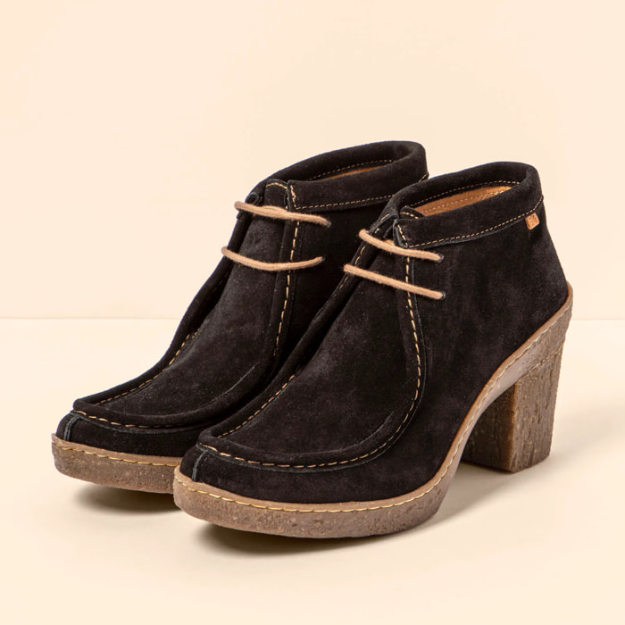 Botines con tacón N5432 SILK SUEDE BLACK / HAYA color Black