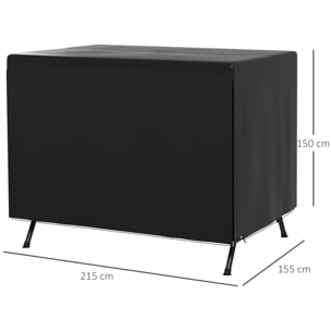 Funda Balancín Jardín, Funda Columpio Jardín Exterior, Cubierta de Columpio con Cremallera, Impermeable, 215x155x150 cm, Negro