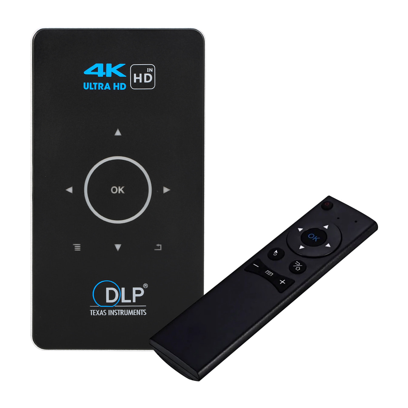 DAM Mini video proyector LED portátil C6, DLP. Batería recargable, 30 a 120 pulgadas. Duplicación de pantalla. 854x480px. Memoria 32GB. 14,5x8x1,8 Cm. Color: Negro