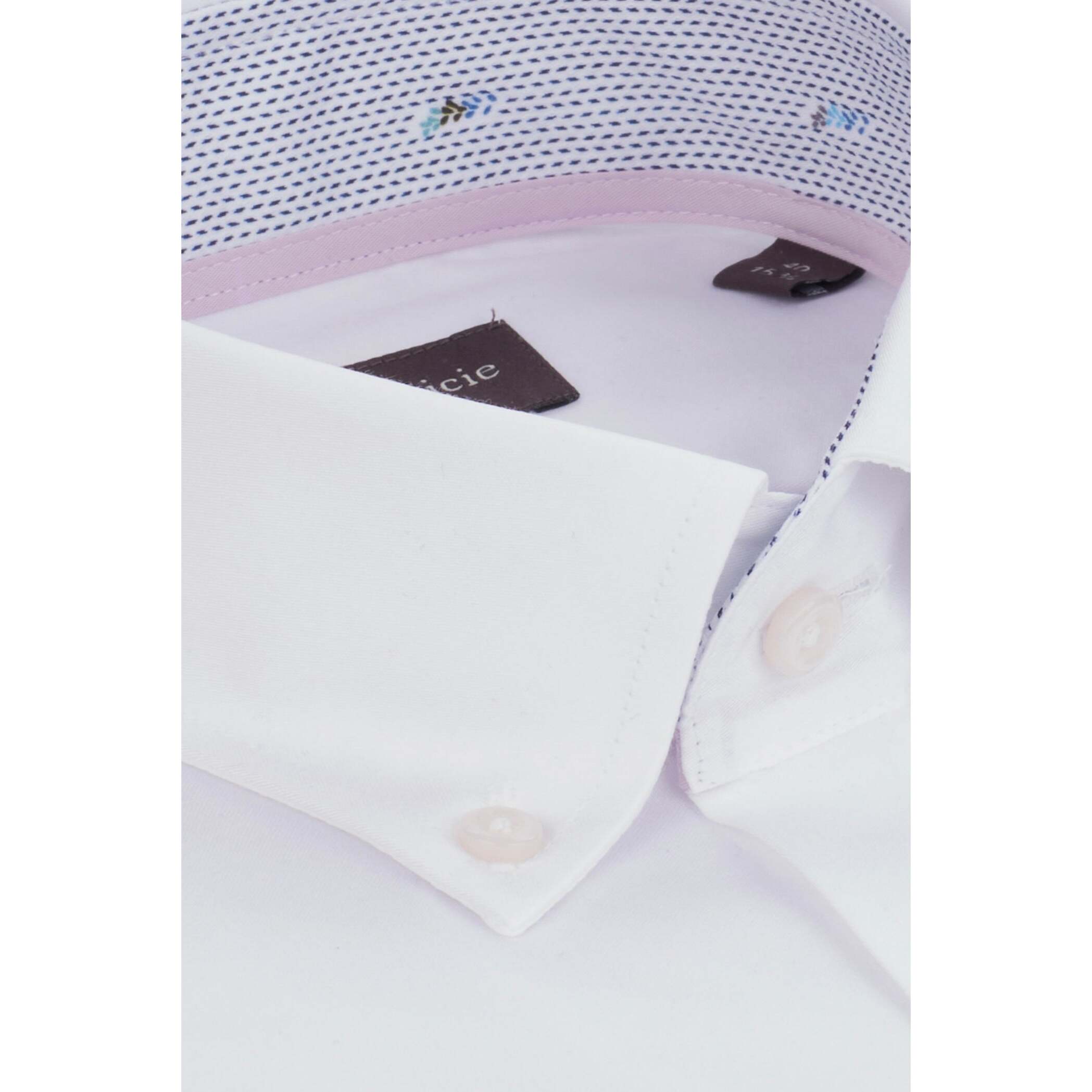 camicia uomo 1 bottone button down slim Popeline Stretch Unito Bianco