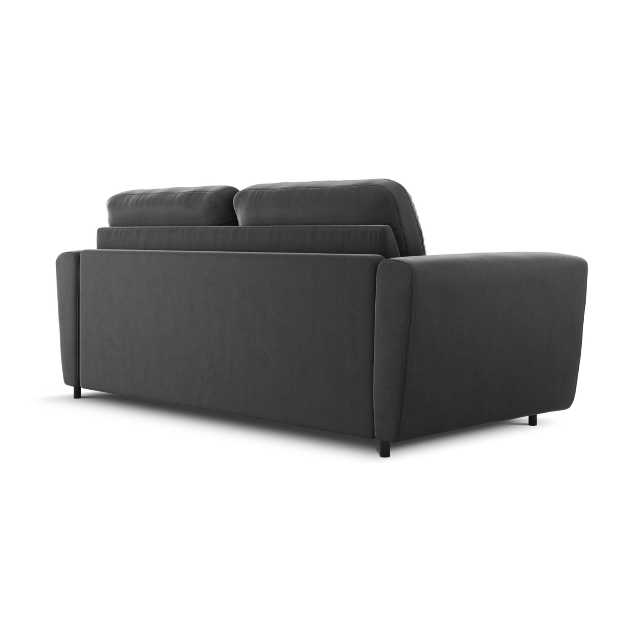 Canapé convertible "Audra" 4 places en velours gris foncé
