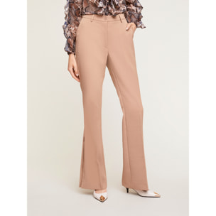 Motivi - Pantalón flare con abertura - Beige