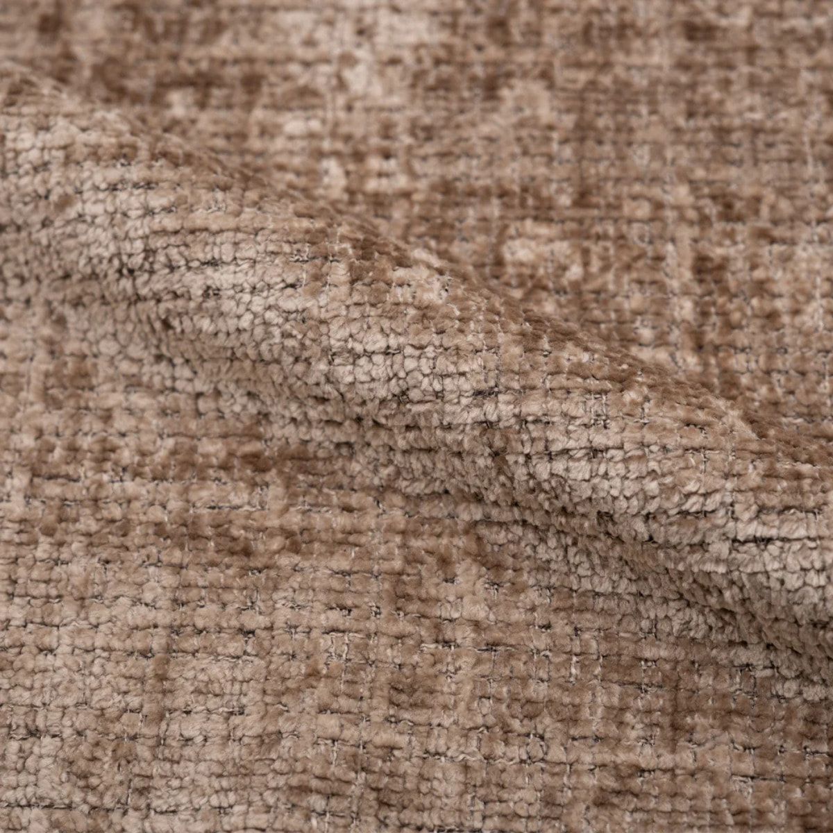 Chaise en velours chenillé marron glacé et métal noir - Bloomy