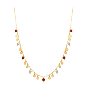 Collar de Coral acabado en oro amarillo de 18k