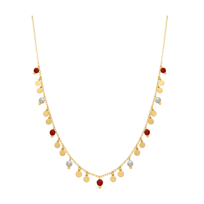 Collar de Coral acabado en oro amarillo de 18k
