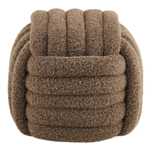 Pouf Napier in tessuto marrone con design annodato 48×48×43 cm