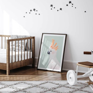 Affiche enfant cockatoo  Affiche + cadre en bois - Noir