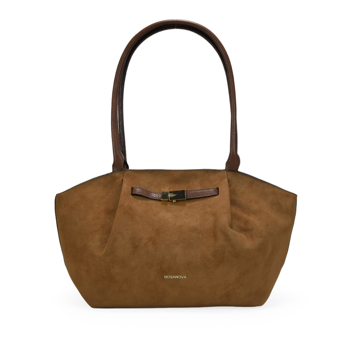 Bolso de hombro cuero con hebilla