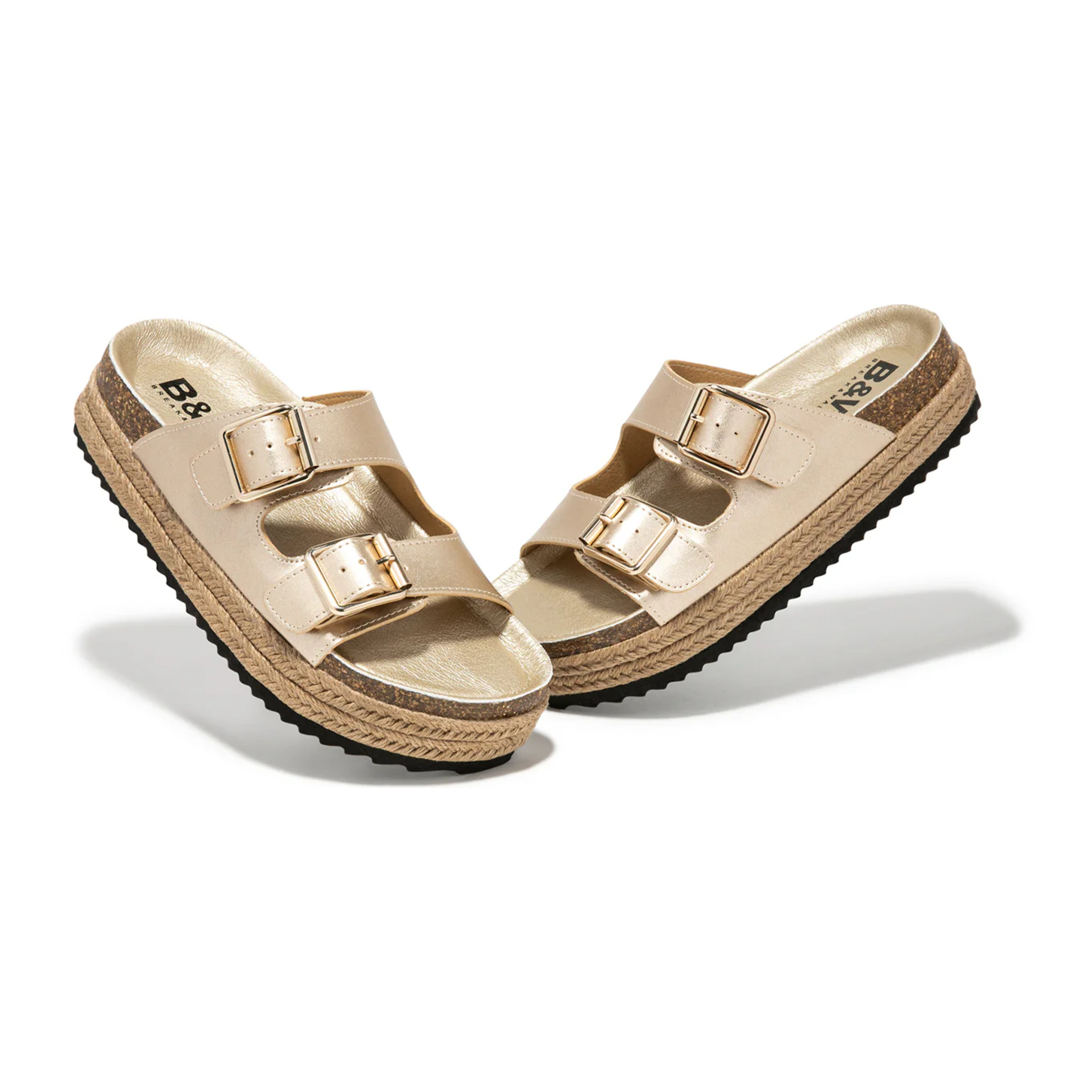 Sandalias Plataforma Oro Claro