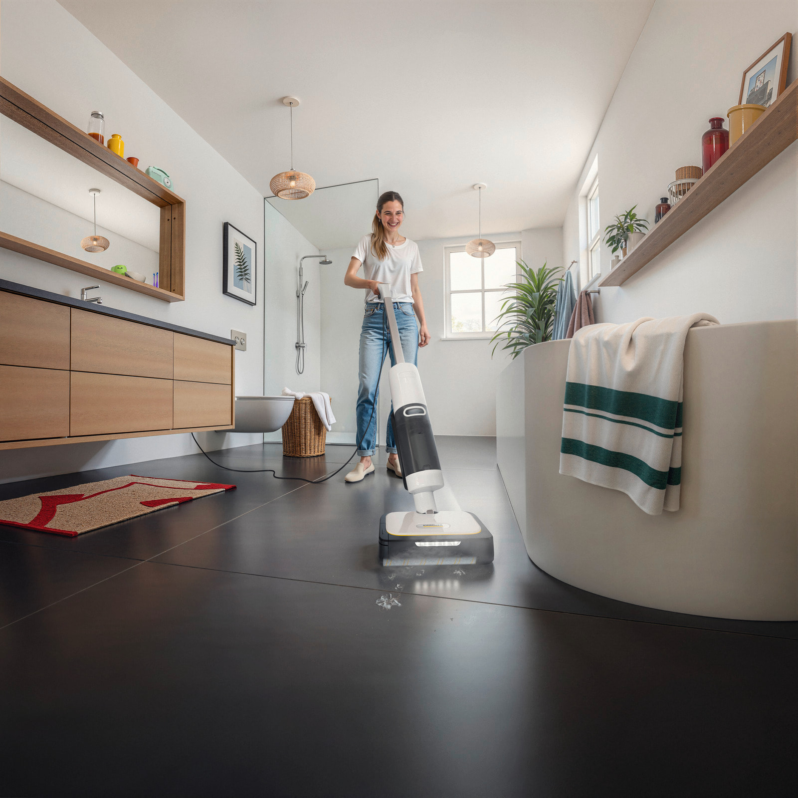 Balai vapeur aspirateur Karcher SCV 4 Steam Vac 1600 W - élimine virus/bactérie