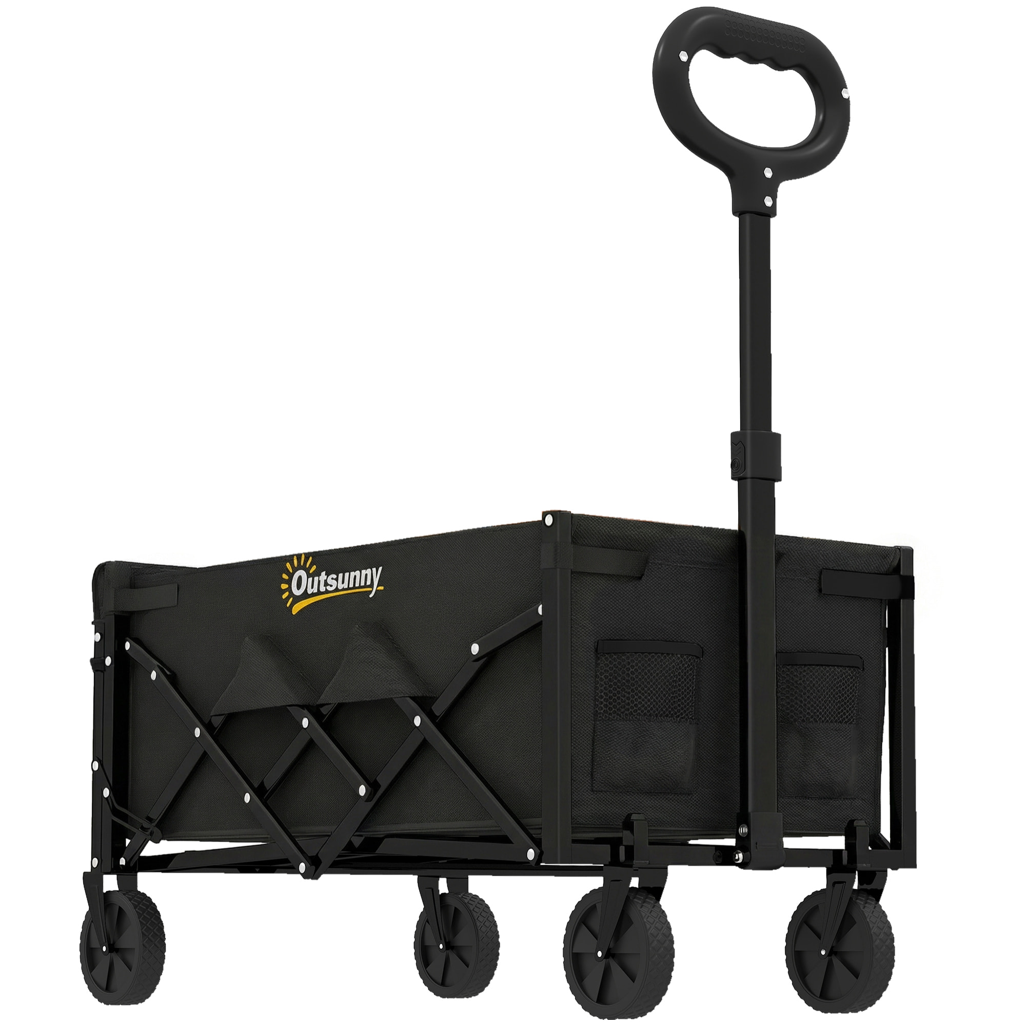 Chariot de transport pliable 60L porte arrière rabattable noir