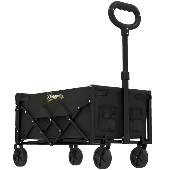 Chariot de transport pliable 60L porte arrière rabattable noir