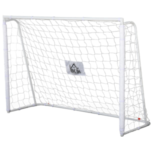 But de football - cage de foot dim. 186L x 62l x 123H cm - châssis métal filet PE - blanc