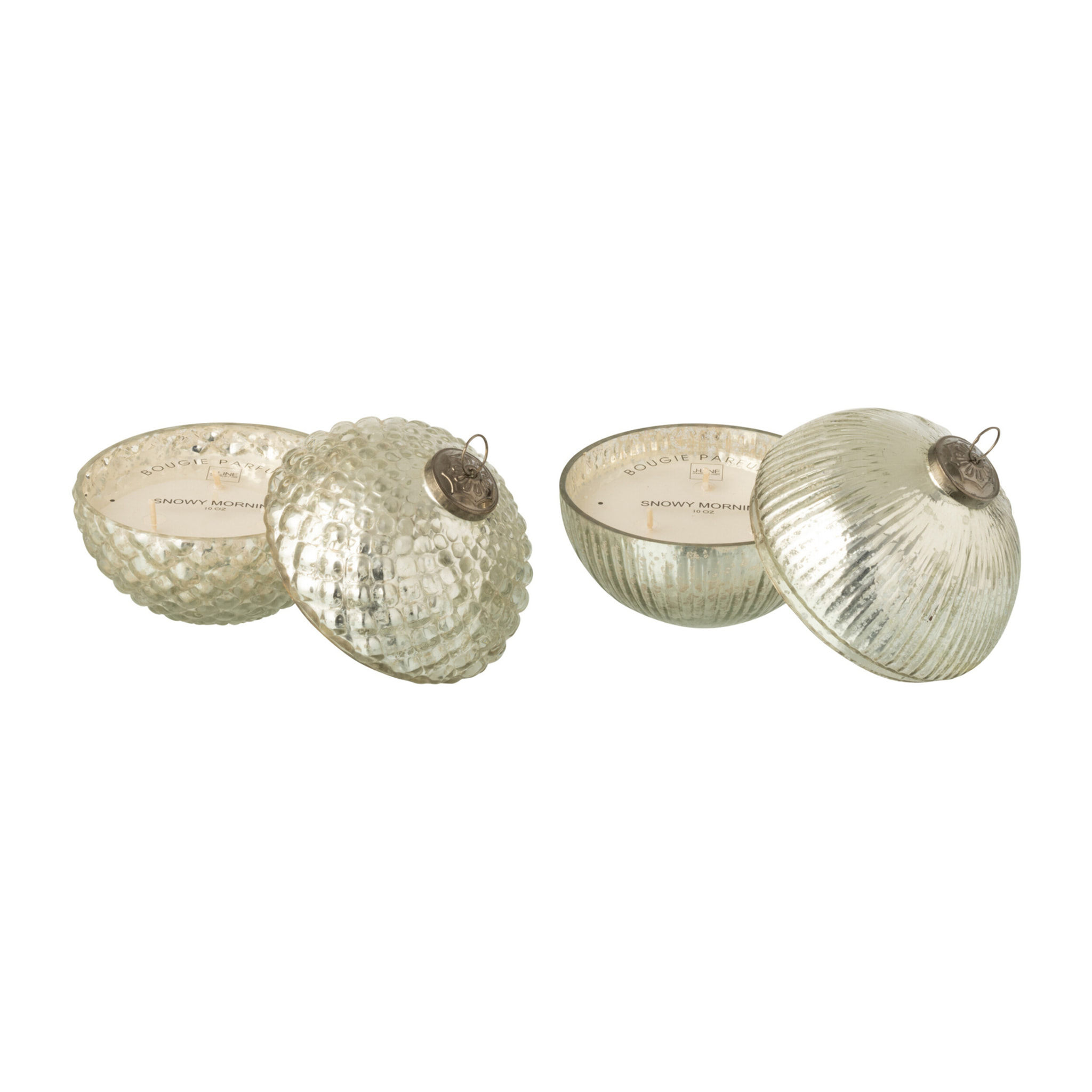 J-Line bougie parfumée Boule De Noël - verre - argent - small - 2 pcs