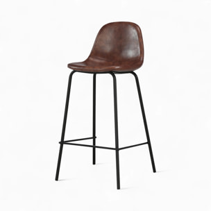 Pack 4 chaises pour îlot central camel et marron 65 cm - Henrik
