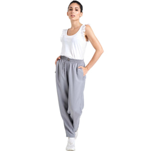 Pantalón de raso de mujer brillante