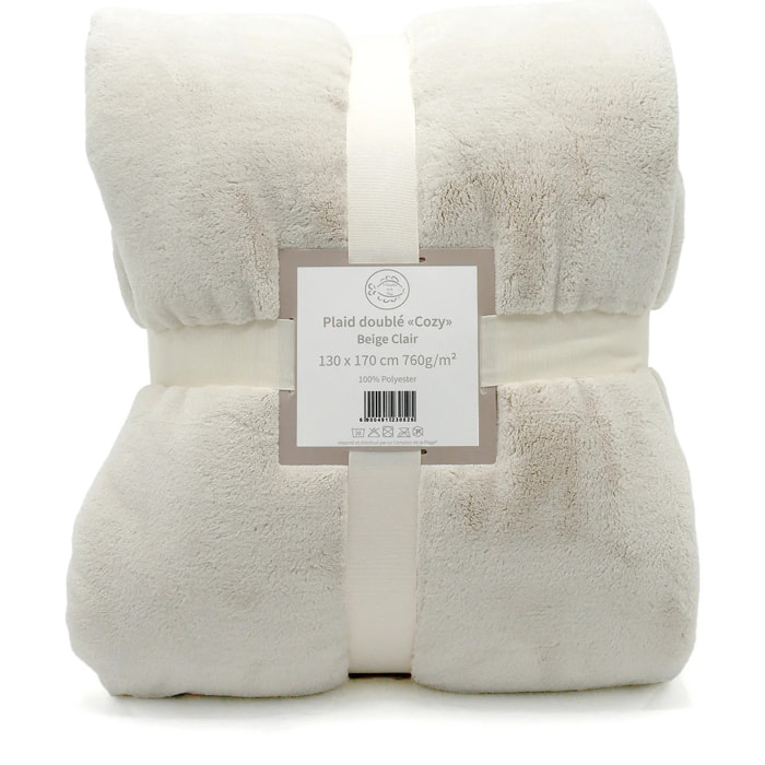 Plaid polaire - Cozy Beige Clair - 130x170cm - 760g/m²