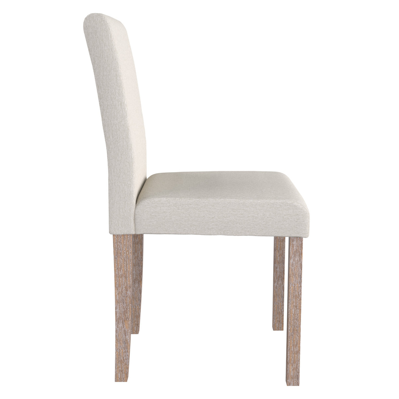 Lot de 2 chaises en tissu beige et pieds en bois de chêne - Havane