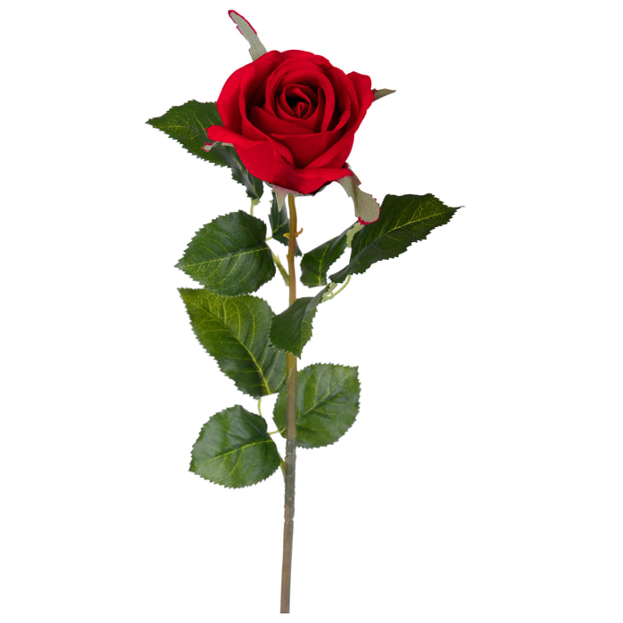 Rosa Bacarat. Altezza 67 Cm - Pezzi 8 - 7X67X5cm - Colore: Rosso - Bianchi Dino - Fiori Artificiali