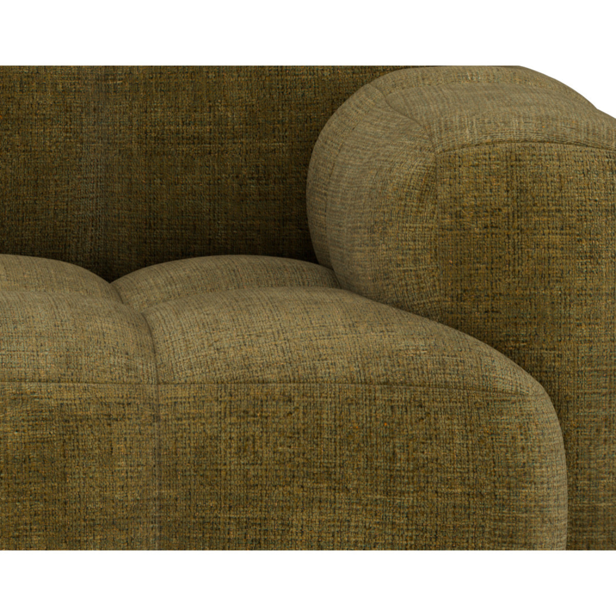 Grace - canapé modulable 2 places en velours texturé - Vert Olive