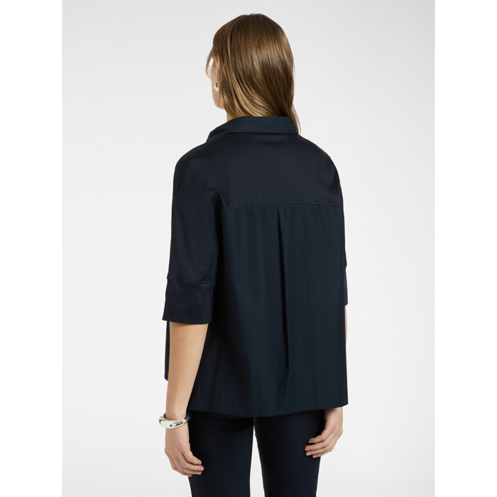 Elena Mirò - Blusa boxy con maniche a tre quarti - Blu