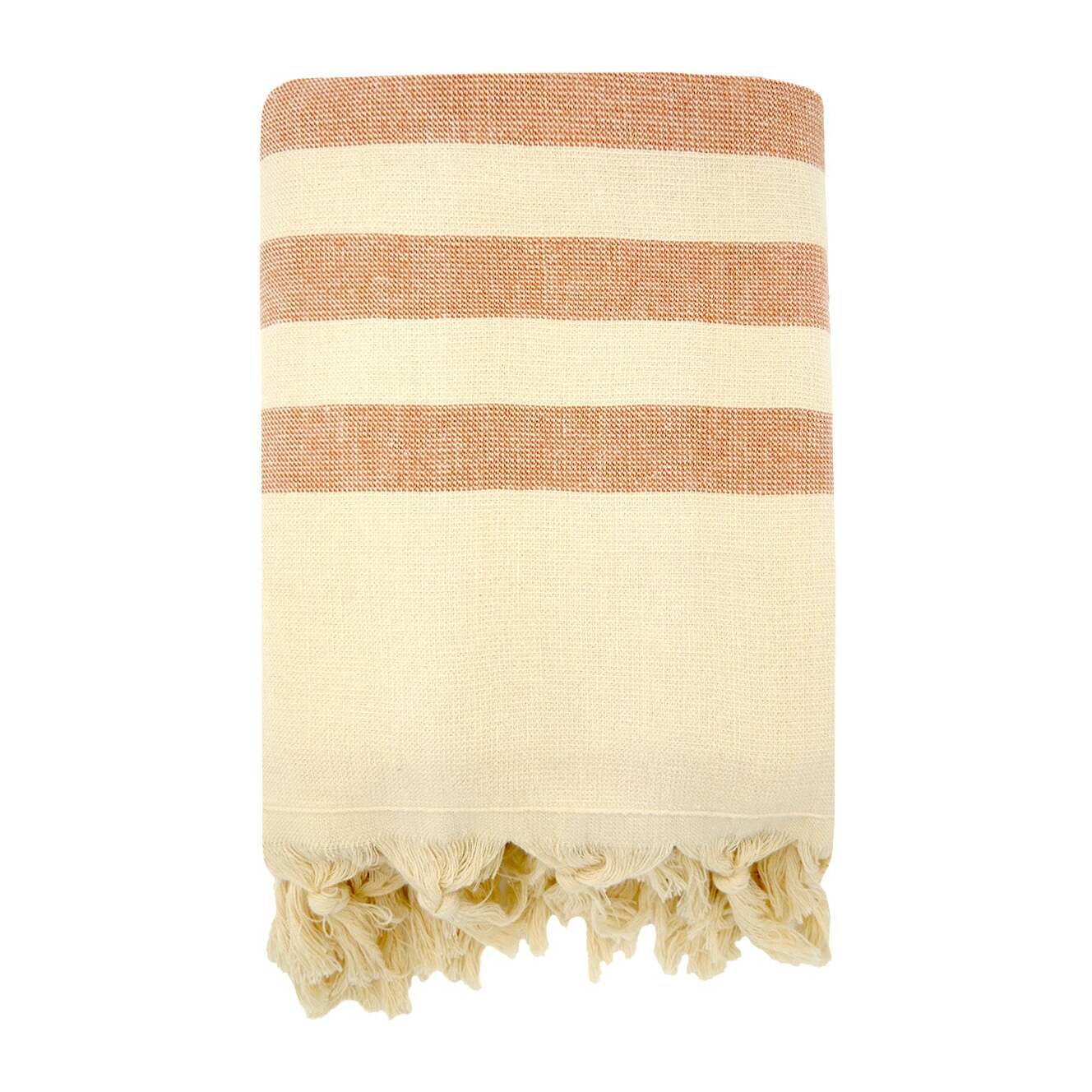 Fouta doublée éponge - Fidji Cannelle - 90x160cm - 340g/m²