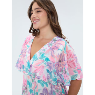 Fiorella Rubino - Vestito floreale in georgette - Rosa