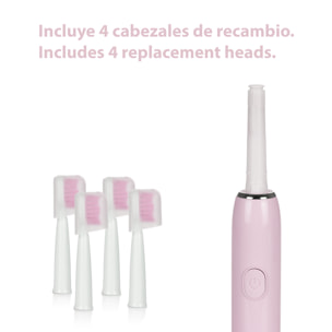 Cepillo dental eléctrico sónico ET02. Modos limpiar, pulir y blanquear. Incluye 4 cabezales.