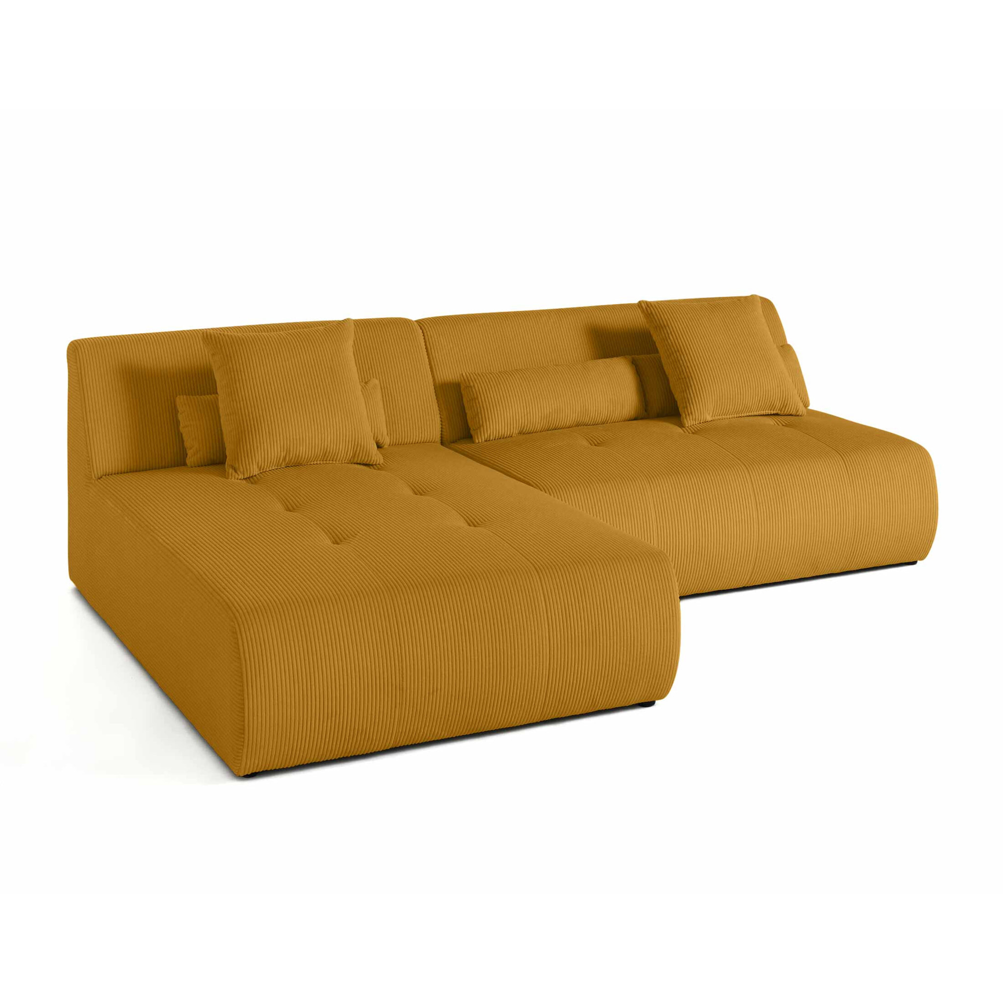 Onyx - canapé modulable d'angle réversible 4 places - en velours côtelé - Jaune