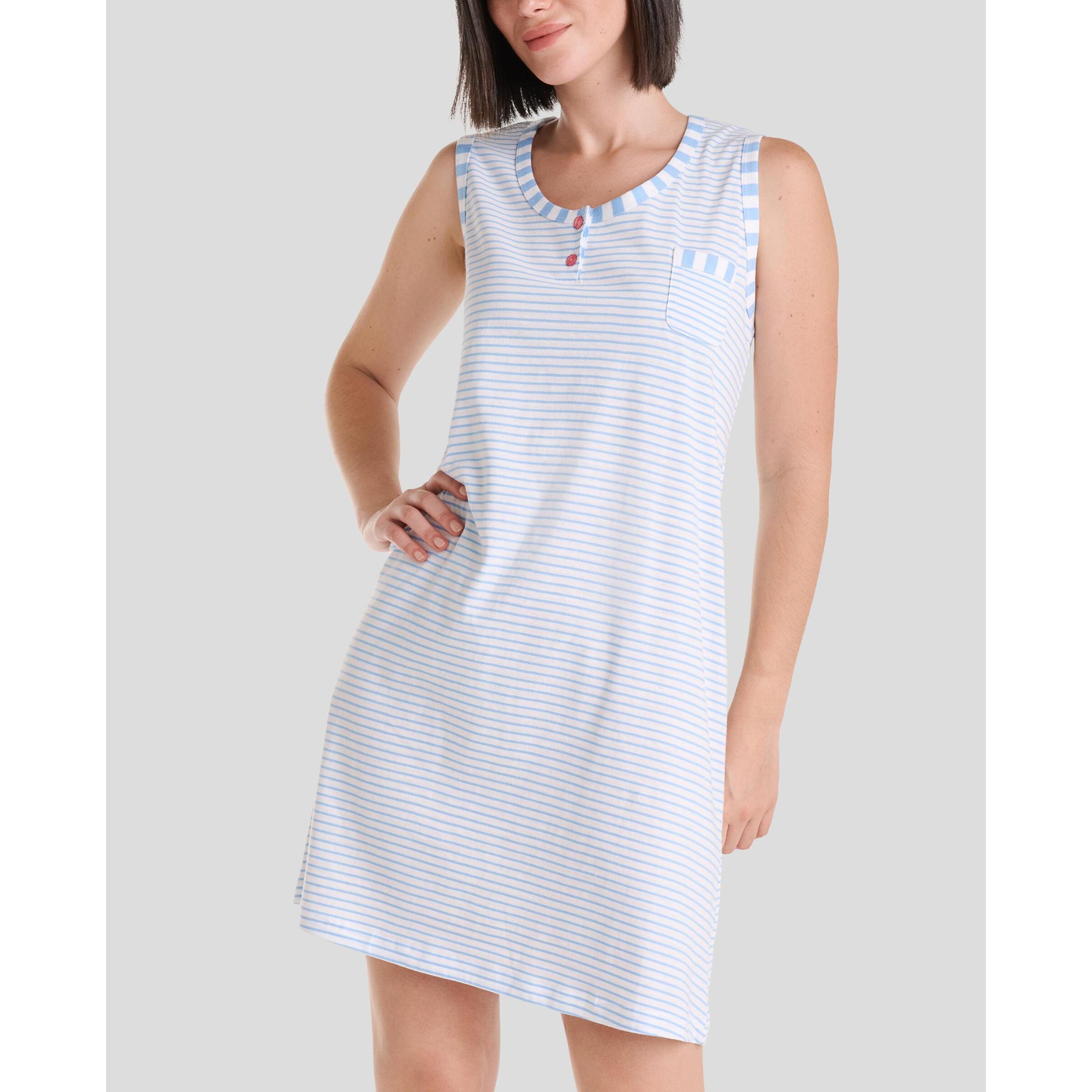 Camisón corto mujer rayas sin mangas ligero