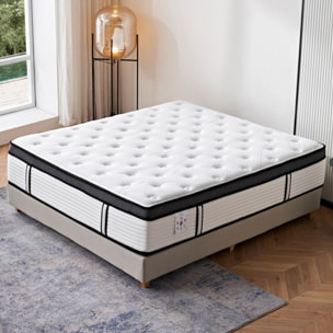 Matelas Carlton | 32cm | Latex, Mémoire de forme et Ressorts ensachés | Réduction des points de pression