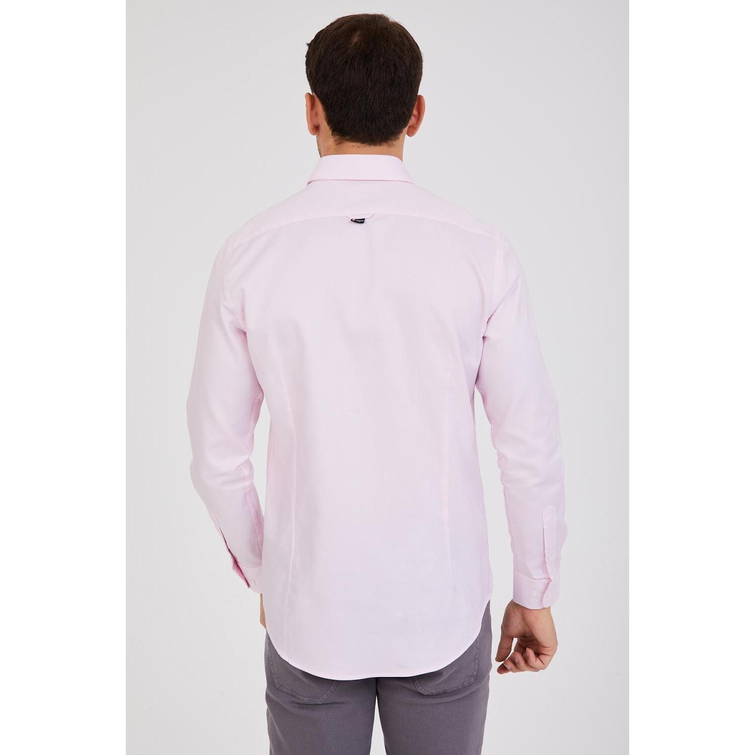 Camicia Uomo 1 Bottone Button Down Slim Oxford unito Rosa