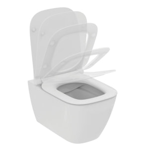 WC suspendu sans bride I.Life B RimLS+ avec abattant frein de chute