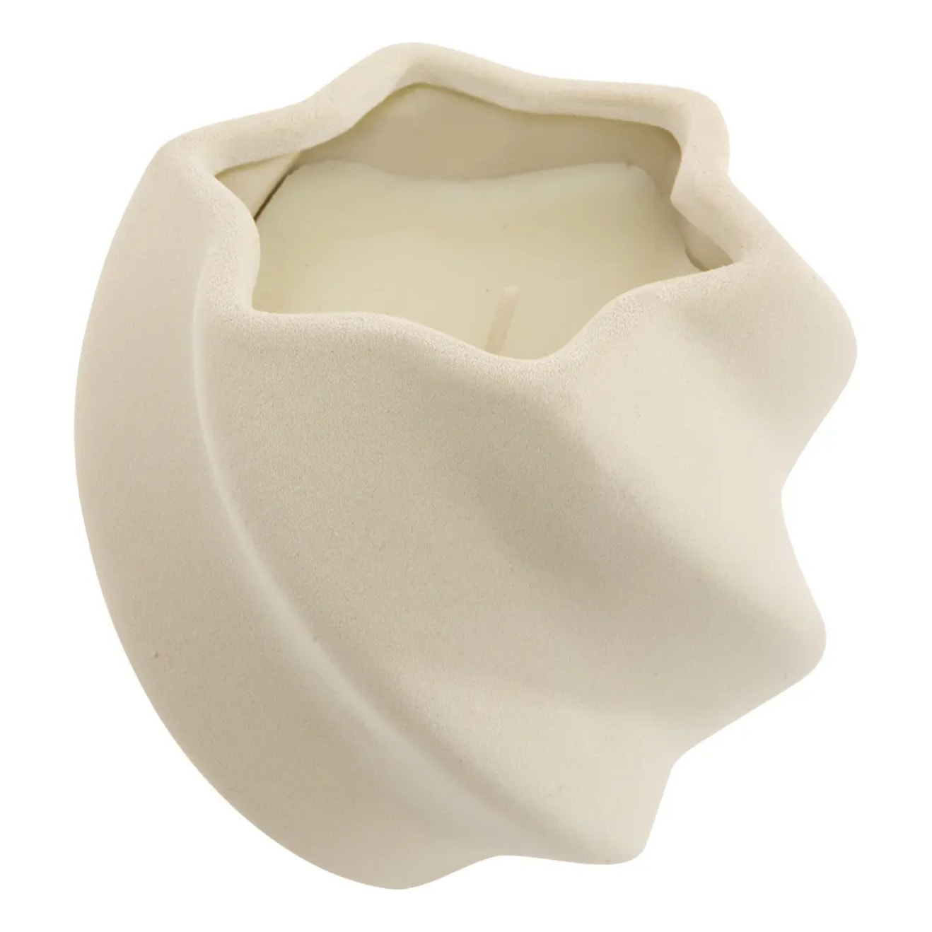 Bougie parfumée torsadée Fernan parfum floral 310 g blanc