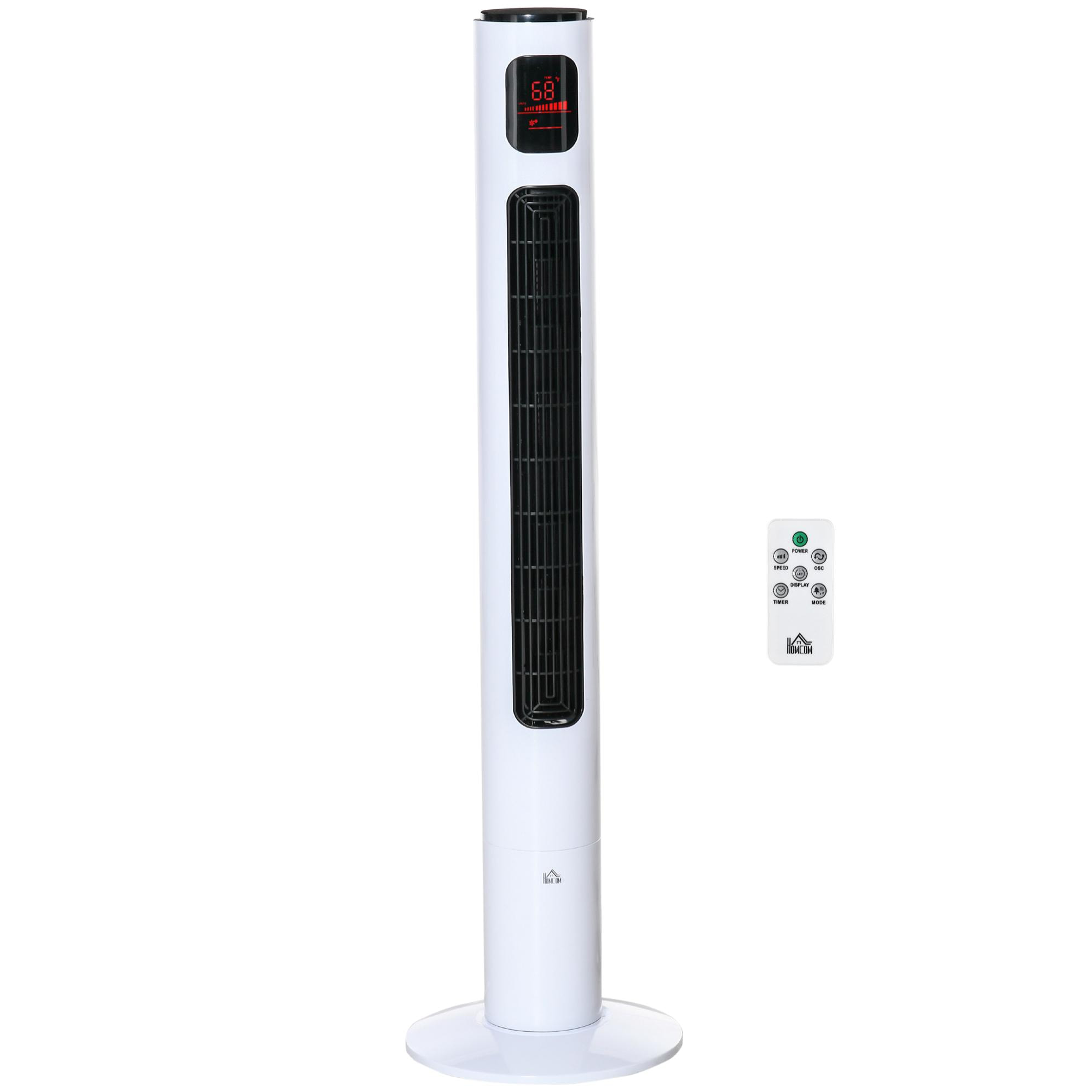 Ventilateur colonne tour oscillant 45 W silencieux télécommande timer 3 modes 3 vitesses blanc