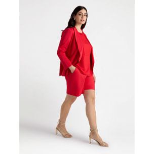 Fiorella Rubino - Pantalón corto en punto Milano - Rojo