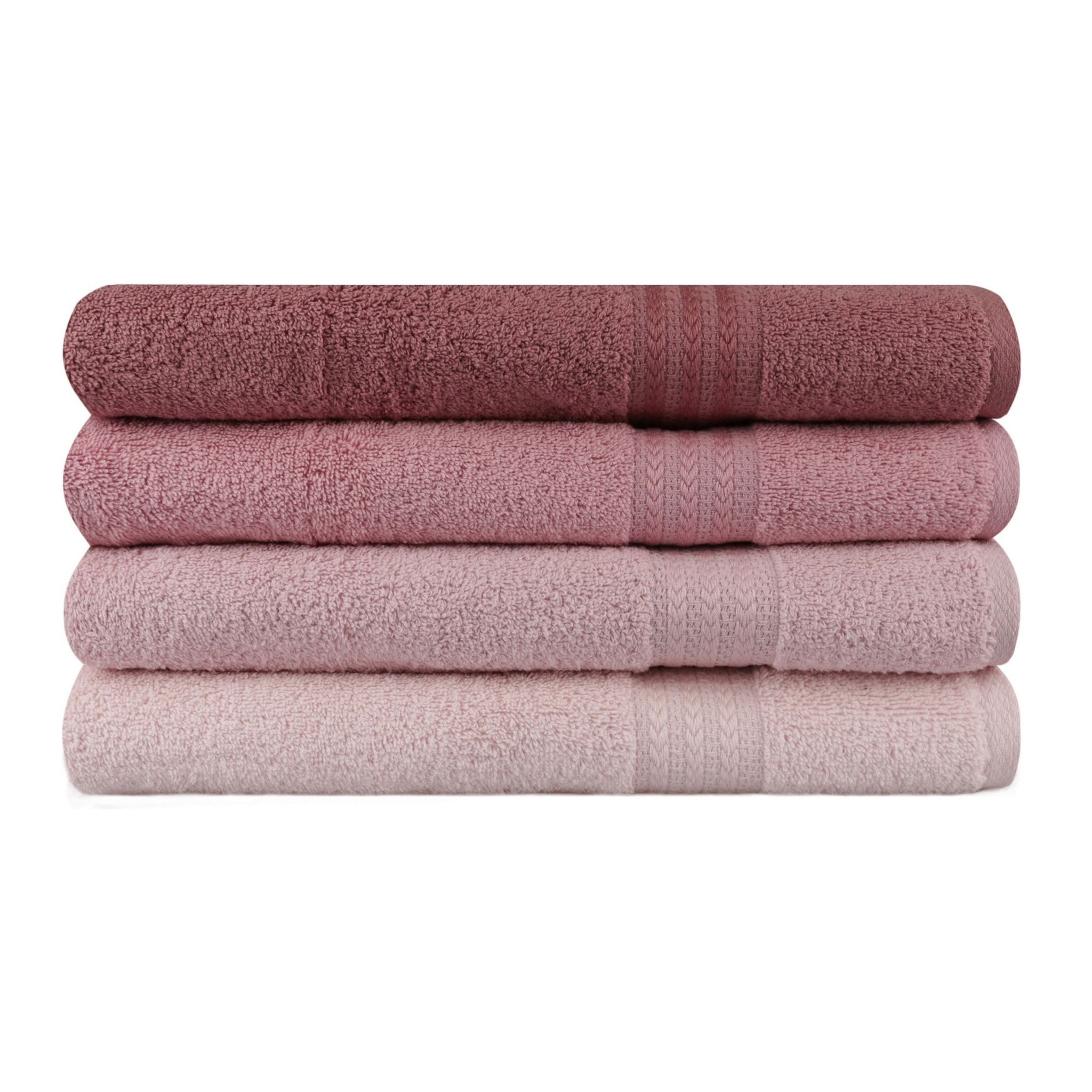 Juego de toallas de baño (4 piezas) polvo, rosa, rosa polvorienta, rosa claro