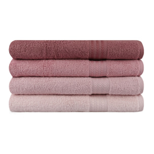 Juego de toallas de baño (4 piezas) polvo, rosa, rosa polvorienta, rosa claro
