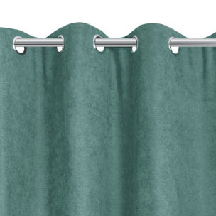 Rideau anti-froid doublé polaire - Vert d'eau