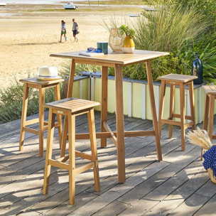 Table haute de jardin "Tiwi" 4 places en acacia