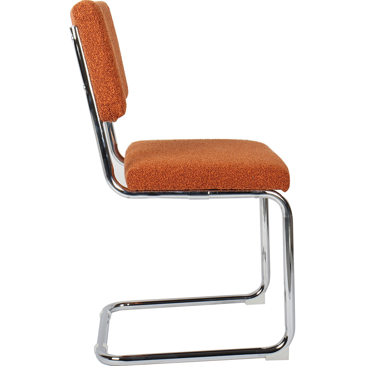 Lot de 2 chaises en tissu bouclé et métal chromé - DULCE