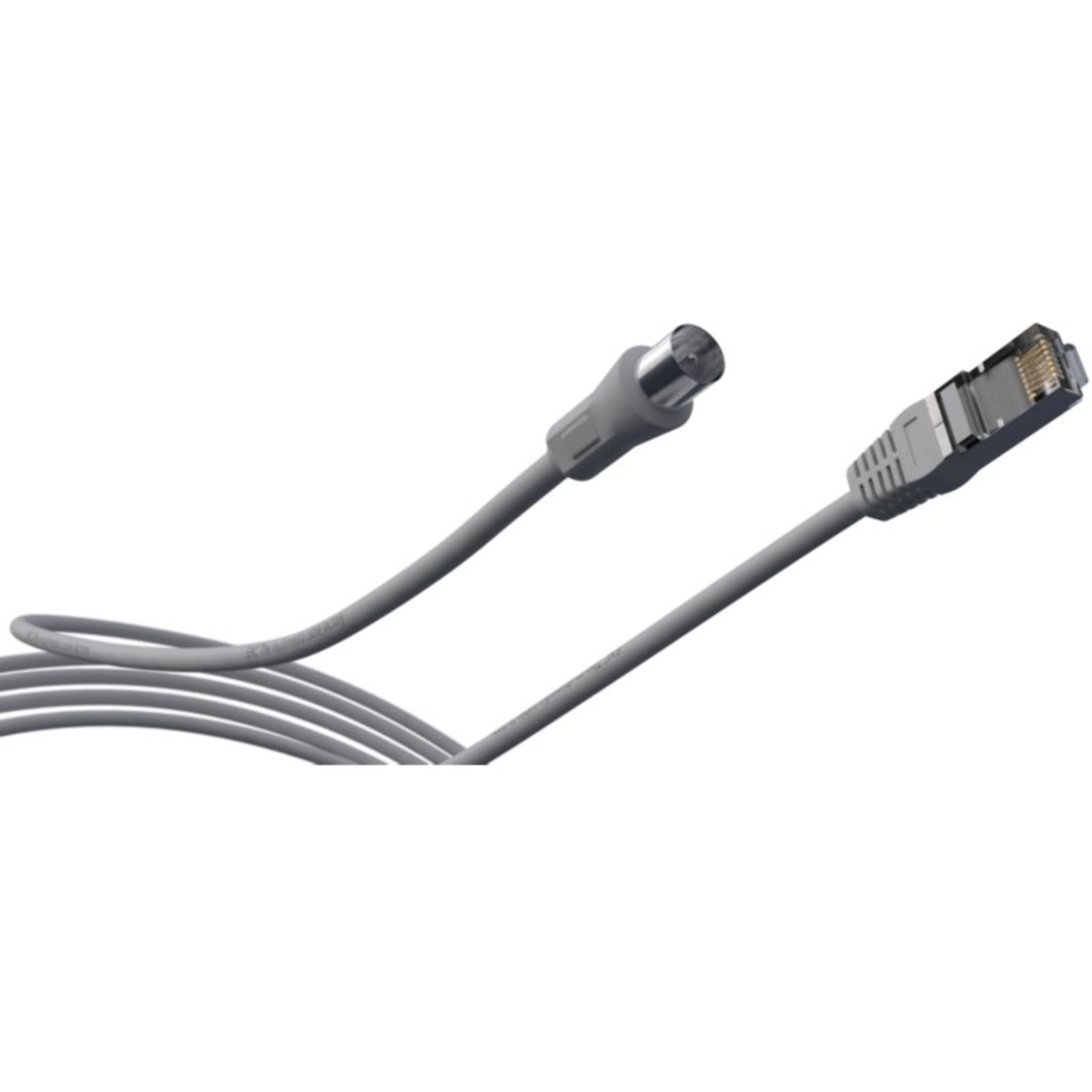 Câble antenne TV ESSENTIELB Blindé RJ45 vers Coaxial Mâle 9.52mm 2m - Adaptateur Impédance 100 Ohms pour Réseau VDI Grade 2 et 3