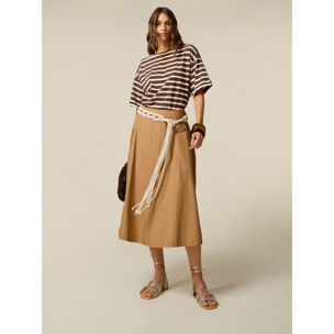 Oltre - Gonna svasata in popeline - Beige