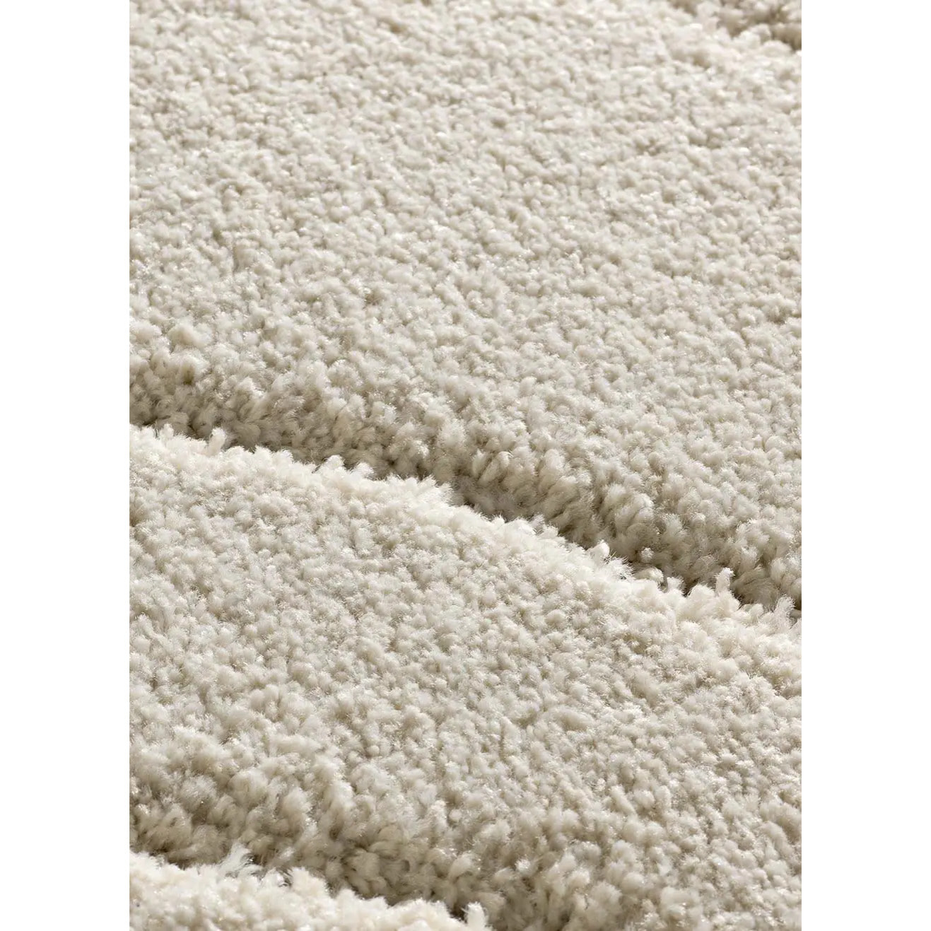 MOLIER Alfombra shaggy con formas abstractas en blanco, varias medidas disponibles.